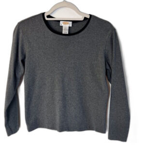 Talbots Petites Long Sleeve Top Gray Size Petite P